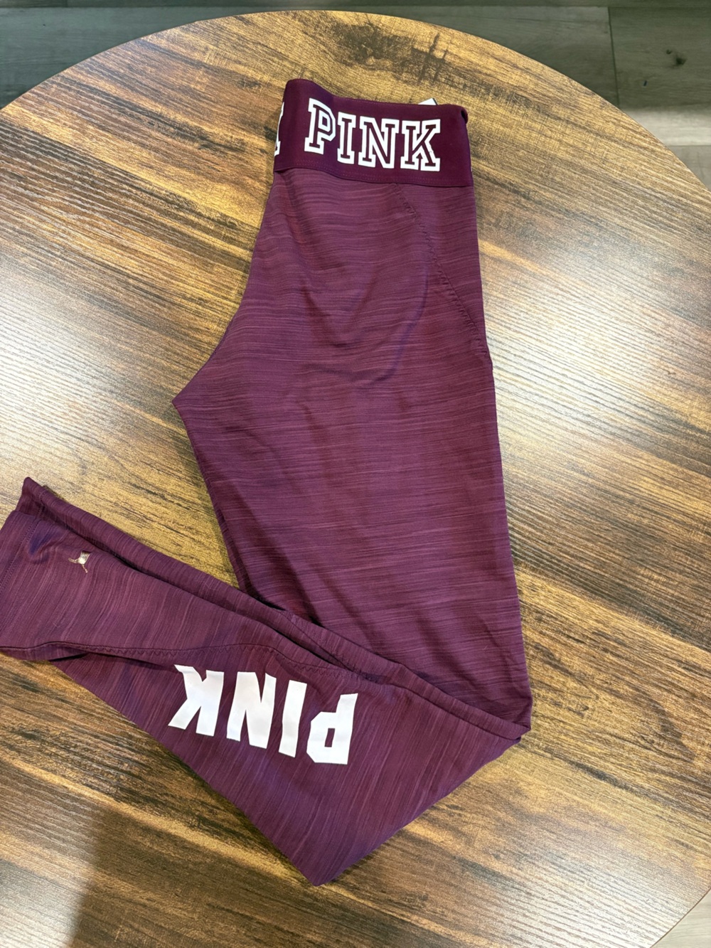 PINK Victoria's Secret Purple Maroon Kids Leggings with Logo